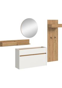 Inosign , Garderoben-Set »EVRID, 4-teilig, Breite 205 cm, individuell hängbar & erweiterbar« best. aus: Wandboard, Kommode, Spiegel,...