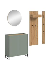 Inosign , Garderoben-Set »EVRID, 4-teilig, Breite 206 cm, individuell stellbar & erweiterbar« best. aus: Kommode, Spiegel, Garderobenpaneel &...
