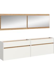 Inosign , Garderoben-Set »EVRID, 4-teilig, Breite 220 cm, individuell hängbar & erweiterbar« best. aus: 2x Kommode und 2x Spiegel, 4 Stk. tlg. ,...