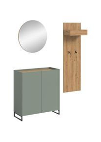 Inosign , Garderoben-Set »EVRID, 3-teilig, Breite 175 cm, individuell stellbar & erweiterbar« best. aus: Kommode, Spiegel & Garderobenpaneel, 3...