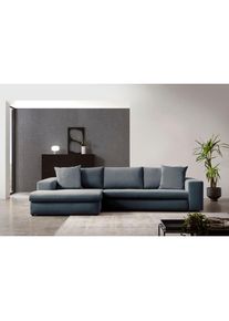 Home Affaire, Home Affaire Ecksofa &raquo;SLEETLAND XXL in Samtvelours oder Vintage-Leder-Optik, L-Form,&laquo; besonders gross und bequem, anthrazit, B/H/T: 325 