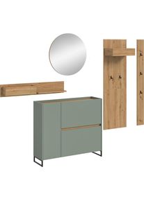 Inosign , Garderoben-Set »EVRID, 5-teilig, Breite 236 cm, individuell stellbar & erweiterbar« best. aus.: Wandboard, Kommode, Spiegel,...
