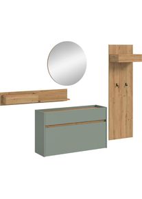 Inosign , Garderoben-Set »EVRID, 4-teilig, Breite 205 cm, individuell hängbar & erweiterbar« best. aus: Wandboard, Kommode, Spiegel,...