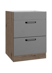 Wiho-Küchen Kochfeldumbauschrank »Elba« Breite 60 cm , grau , wiho Küchen