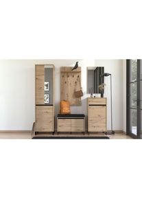 Home Affaire , Garderoben-Set »Arran Flurmöbel, Dielenmöbel, Flurschrank, Flurgarderobe Breite 189 cm« 5tlg , Gesamtmasse (B/T/H): 189/40/205,5 cm
