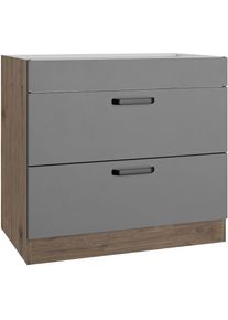 Wiho-Küchen Kochfeldumbauschrank »Elba« Breite 90 cm , grau , wiho Küchen