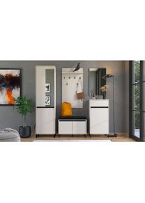 Home Affaire , Garderoben-Set »Arran Flurmöbel, Dielenmöbel, Flurschrank, Flurgarderobe Breite 189 cm« 5tlg , Gesamtmasse (B/T/H): 189/40/205,5 cm