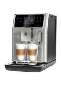 WMF Kaffeevollautomat , Schwarz, Edelstahlfarben , Metall , 28.5x39.5x48.0 cm , Betriebskontrollleuchte, Kaffeeauslauf höhenverstellbar, Milchdüse