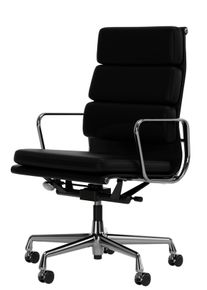 Soft Pad Chair EA219 / EA 219 VERCHROMT / LEDER NERO Sessel Vitra EINZELSTÜCK
