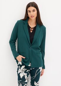 Blazer en jersey crêpe en vert, Taille 36/38 (S), Couleur/Motif: vert profond, bonprix