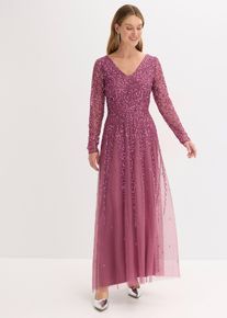 Maxi- oder Abendkleid mit Pailletten in lila, Grösse 44, bonprix