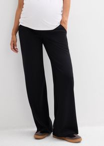 Pantalon de grossesse en jersey milano jambe large en noir, Taille 48/50 (XL), bonprix