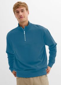 Oversize-Sweatshirt aus reiner Bio-Baumwolle in blau, Grösse 52/54 (L), 100% Baumwolle, bonprix