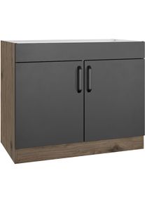 Wiho-Küchen Spülenschrank »Elba« Breite 100 cm , schwarz , wiho Küchen