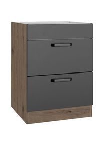 Wiho-Küchen Kochfeldumbauschrank »Elba« Breite 60 cm , schwarz , wiho Küchen