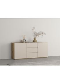 Inosign , Sideboard »Criss, Breite 150 cm, moderne grifflose Kommode 2Türen/3SK« Schubladenkommode mit viel Stauraum, Einlegeböden verstellbar ,...