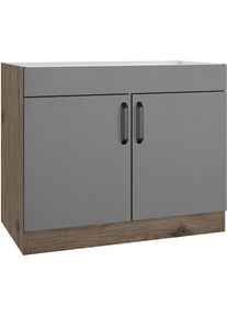 Wiho-Küchen Spülenschrank »Elba« Breite 100 cm , grau , wiho Küchen