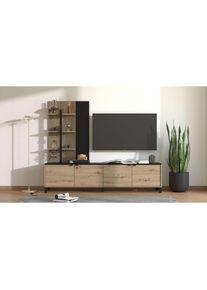 Wohnwand »Margate inkl.TV-Board und Standregal« , schwarz , Home Affaire