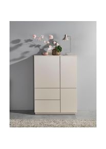 HBZ-MEBLE HBZ , Highboard »Vince Highboard, B/H/T 103x142x38 cm« 1 Stk. tlg. Breite 103 cm, Push-to Open, Melaminbeschichtung , Das Highboard beeindruckt mit...