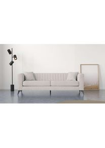 4-Sitzer »MATTHEW elegantes Designsofa, Masse B/T/H: 231/86/74 cm« XXL, Steppung im Rücken, lose Sitzkissen, incl 2. Zierkissen , beige , Home Affaire