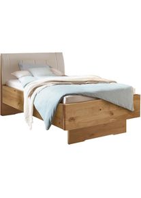 Wiemann, Wiemann Holzbett &raquo;Cardiff, Bettgestell, Bettrahmen, teilmassiv, mit Polsterkopfteil&laquo; Belastbarkeit 110/220 Kg, 4-fache h&ouml;henverstellbar, MADE