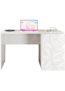 Inosign Schreibtisch »Prisma, Breite 120 cm, Tiefe 50 cm, mit Stauraum (1 Tür - 2 Fächer),« Computertisch, Arbeitstisch, Schminktisch, Tür mit Siebdruck ,...