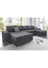 Wohnlandschaft »Josy XXL U-Form, B: 333 cm, mit 2 Recamieren 77 & 97 cm« mit Bettfunktion, Bettkasten & 2 Zierkissen, Federkern , Collection AB