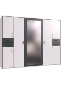 Drehtürenschrank »Vegas« inklusive Passepartout-Rahmen, mit Spiegeltüren und Schubladen , schwarz , wimex