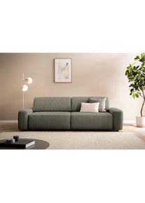 Home Affaire 3-Sitzer »TORGE (257cm), Sofa,Schlafsofa in Cord, Samtvelours, Struktur fein« rundes Design, Schlaffunktion u. Bettkasten, Liegefläche: 135/200 cm...