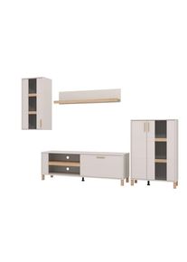 Wohnwand »Sheffield, inkl. TV-Board, Highboard, Hängevitrine und Wandregal« Komplett-Set, 4 Stk. tlg. , Home Affaire