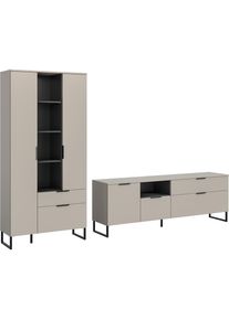 Inosign , Jugendliche , Wohnwand »ADIO, Breite 290 cm, 2-teiliges Set, mit Metall-Kufenfüsse« Set, bestehend aus: Mehrzweckschrank und Lowboard, 2...