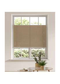 Plissee »DAHRA - in Crush-Optik« Lichtschutz ohne Bohren verspannt Fixmass, Bestseller mit über 5500 4,5-Sterne-Bewertungen, Klemmträger , beige ,...
