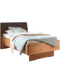 Wiemann, Wiemann Holzbett &raquo;Cardiff, Bettgestell, Bettrahmen, teilmassiv, mit Polsterkopfteil&laquo; Belastbarkeit 110/220 Kg, 4-fache h&ouml;henverstellbar, MADE