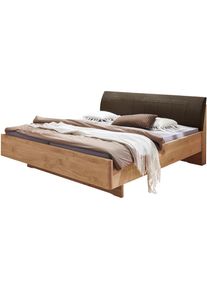 Wiemann, Wiemann Holzbett &raquo;Cardiff, Bettgestell, Bettrahmen, teilmassiv, mit Polsterkopfteil&laquo; Belastbarkeit 110/220 Kg, 4-fache h&ouml;henverstellbar, MADE