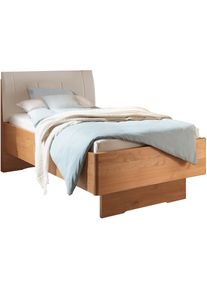 Wiemann, Wiemann Holzbett &raquo;Cardiff, Bettgestell, Bettrahmen, teilmassiv, mit Polsterkopfteil&laquo; Belastbarkeit 110/220 Kg, 4-fache h&ouml;henverstellbar, MADE