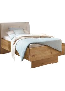 Wiemann, Wiemann Holzbett &raquo;Cardiff, Bettgestell, Bettrahmen, teilmassiv, mit Polsterkopfteil&laquo; Belastbarkeit 110/220 Kg, 4-fache h&ouml;henverstellbar, MADE