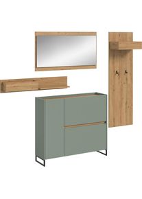 Inosign , Garderoben-Set »EVRID, 3-teilig, Breite 175 cm, individuell stellbar & erweiterbar« best. aus: Kommode, Spiegel und Garderobenpaneel, 4...