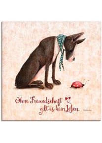 Leinwandbild »Lebensweisheit Freundschaft« Tiere 1 Stk. tlg. als Alubild, Outdoorbild, Leinwandbild, Poster in verschied. Grössen , beige , Artland