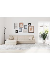 Ecksofa »Treviso viele Bezüge, auch in Cord, L-Form, B/T/H: 267/80/83 cm« wahlweise mit Bettfunktion, incl. Zierkissen, hochwertige Steppung ,...