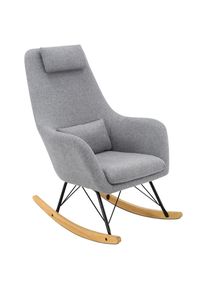 Jimmylee Stillstuhl , Grau, Schwarz, Eichefarben , Holz, Metall, Textil , Kautschukholz , massiv , Abstraktes , F&uuml;llung: Baumwollf&uuml;llung , 68x107.5x87 cm , F&uuml;ttern, Stillen, Stillst&uuml;hle
