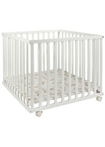 My Baby Lou Laufgitter , Weiss , Holz , Buche , massiv , 97x70x97 cm , h&ouml;henverstellbar , Baby- und Kinderm&ouml;bel, Babyzimmer, Laufgitter