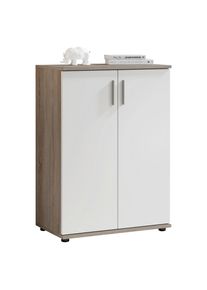 Boxxx Kommode , Weiss, Eiche dunkel , Holzwerkstoff , 1 Fächer , 60x84x35 cm , Made in EU , Kleinmöbel, Kommoden, Kommoden