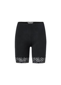 Tchibo - Radlershorts mit Spitzenborte - Damen - Gr. M - schwarz