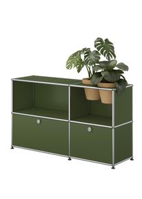 USM Haller Sideboard mit Klappt&uuml;ren und Pflanzeneinsatz - QUICK SHIP Olivgr&uuml;n