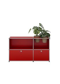 USM Haller Sideboard mit Klappt&uuml;ren und Pflanzeneinsatz Rubinrot - QUICK SHIP