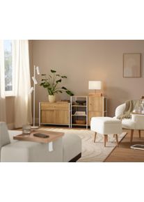 Tchibo - Commode &laquo; Grade &raquo; avec compartiments ouverts et 2 portes - blanc/marron