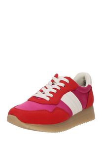 Jana, Femmes Baskets basses, rose / rouge / blanc
