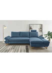 Schlafsofa »City/Giron« komfortable Bettfunktion (Liegefläche 245 x 138 cm), sowie Bettkasten , blau , Home Affaire