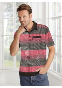 WITT Herren Poloshirt, rot-geringelt, Größe 52/54, 100% Baumwolle