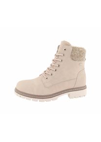 Tom Tailor Schn&uuml;rboots mit Glitzerdetails - Damen - Gr. 38 - beige